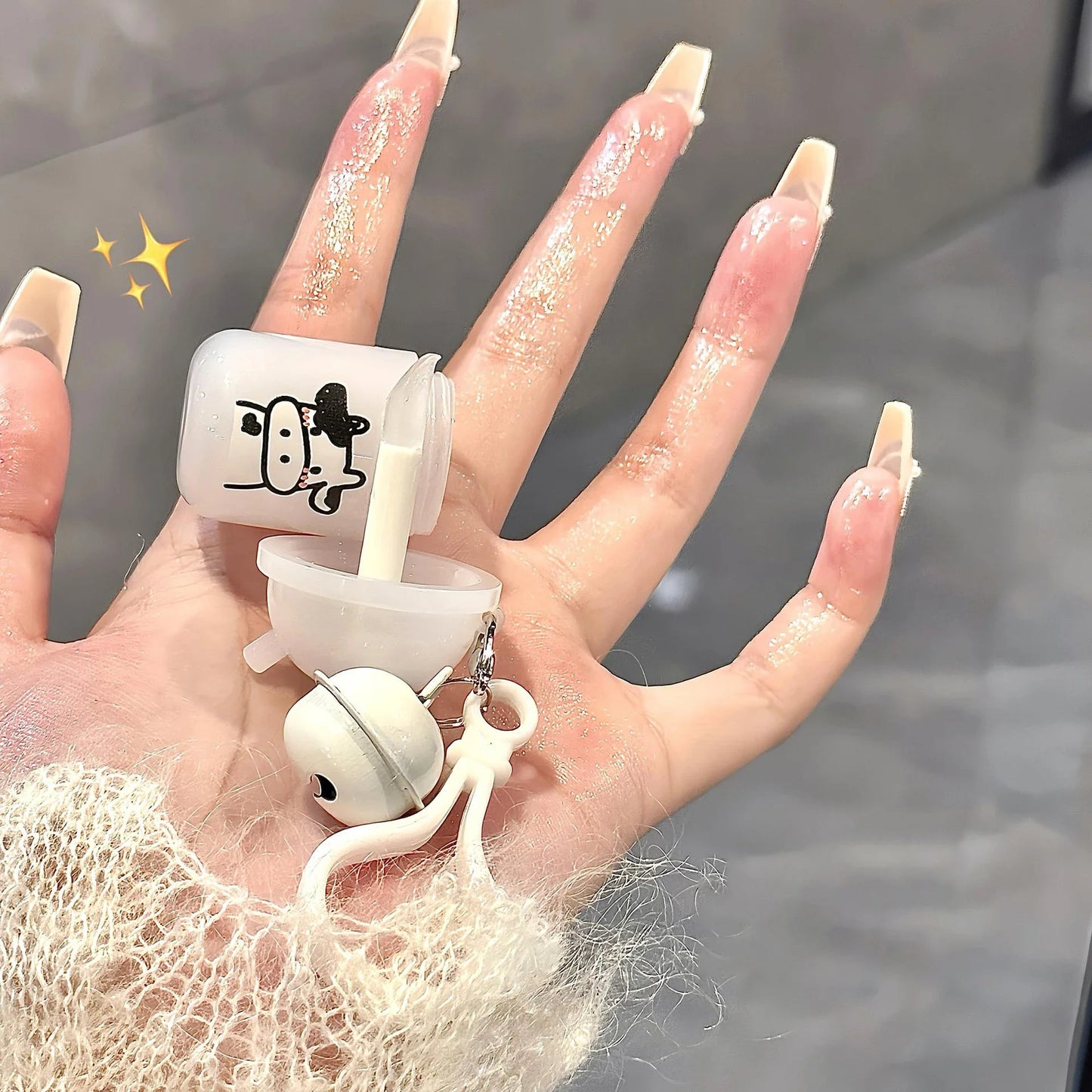 Jelly Lip Balm Clear Moisturizing Cute Keychain Lip Tint