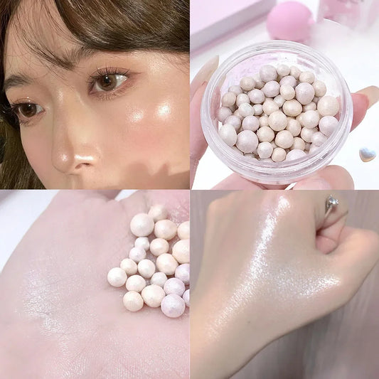 High Gloss Pearl Beans Highlighter Brightening Powder Rouge Blusher