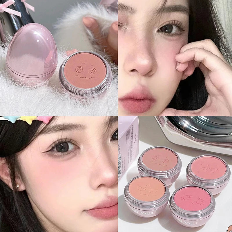 Cute Egg Shape Blush Powder Face Makeup Monochrome