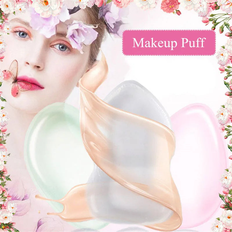 Silicone Makeup Sponge, Clear Applicator & Blender Cosmetic Puff BB Pad