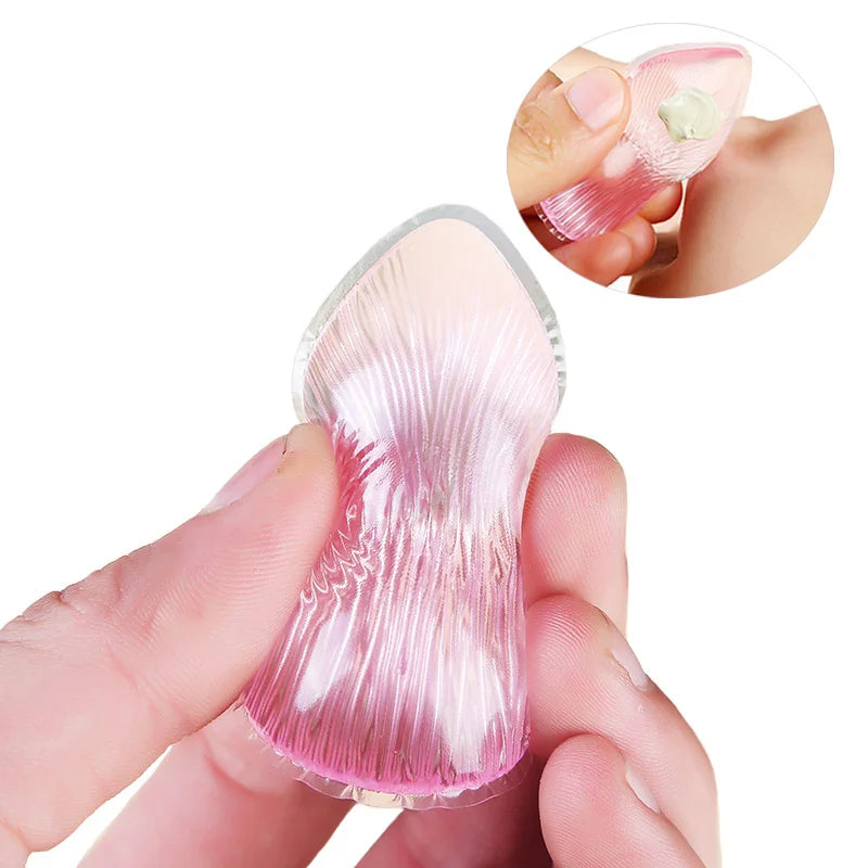 Silicone Makeup Sponge, Clear Applicator & Blender Cosmetic Puff BB Pad