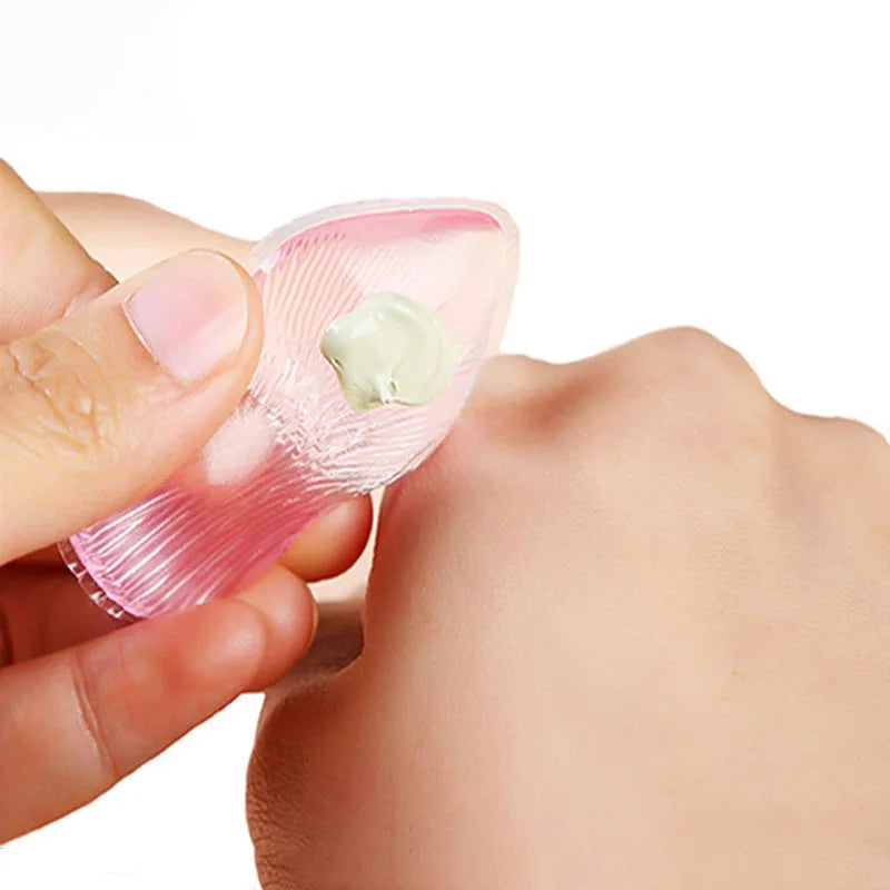 Silicone Makeup Sponge, Clear Applicator & Blender Cosmetic Puff BB Pad