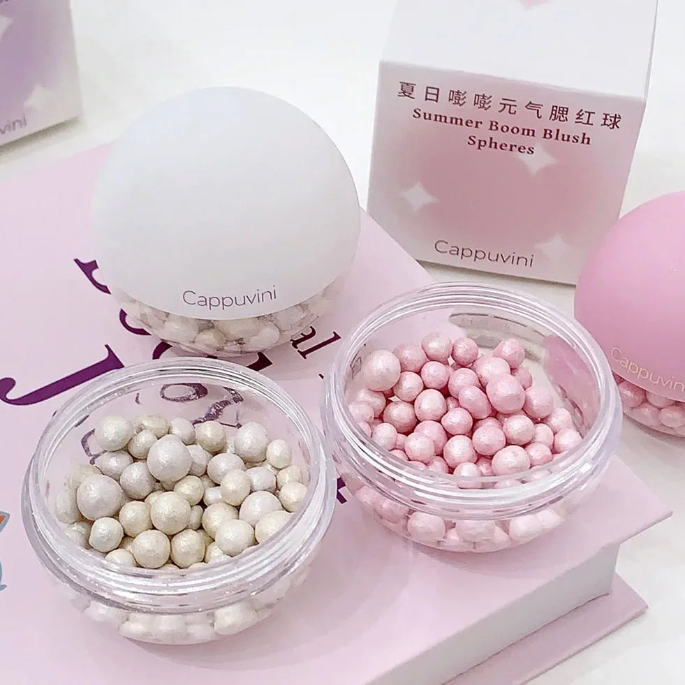 High Gloss Pearl Beans Highlighter Brightening Powder Rouge Blusher